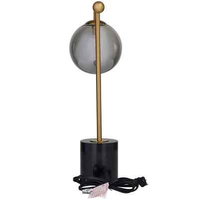 19" X 6" Metal Orb Desk Lamp With Marble Base Silver - Olivia & May 7 19" X 6" Metal Orb Desk Lamp With Marble Base Silver - Olivia & May - Image 7