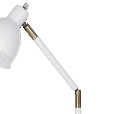23" Mid-Century Adjustable Metal Desk Lamp With Power Outlet White - Cresswell Lighting 2 23" Mid-Century Adjustable Metal Desk Lamp With Power Outlet White - Cresswell Lighting - Image 2