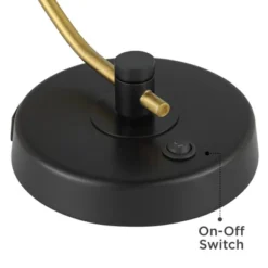 Possini Euro Design Modern Mid Century Desk Lamp 28 1/2" Tall Warm Gold Black With Dual USB Charging Ports For Bedroom Living Room Office Reading Home -Adesso Shop GUEST 37d827a2 bca5 4123 ad36 397ef850feaf