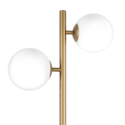 70.5' Floor Lamp With Milk Glass Orb Shade In Gold - Henn&Hart 9 70.5' Floor Lamp With Milk Glass Orb Shade In Gold - Henn&Hart - Image 9