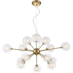 Possini Euro Design Spheres Antique Brass Chandelier 30" Wide Mid Century Modern Sputnik Glass Shade 15-Light Fixture For Dining Room Kitchen Island -Adesso Shop GUEST 38e7a560 6f2a 487a bf40 c50efff84d3e