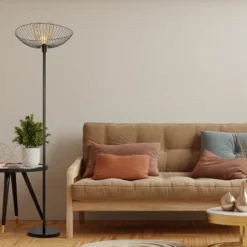 71" Demi Painted Metal 1-Light Floor Lamp With Black And Gold Painted Metal Shade - River Of Goods -Adesso Shop GUEST 39f49004 366b 4b74 8ba9 4941c642b2b3