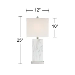 360 Lighting Connie Modern Table Lamps 25" High Set Of 2 White Faux Marble With USB Charging Ports Rectangular Shade For Living Room Office Desk House 11 360 Lighting Connie Modern Table Lamps 25" High Set Of 2 White Faux Marble With USB Charging Ports Rectangular Shade For Living Room Office Desk House -Adesso Shop GUEST 3aab8701 e7c7 4321 8a0c 7bff12f87158
