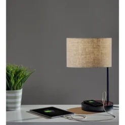 19.5" Oliver Charge Table Lamp Black - Adesso -Adesso Shop GUEST 3b74401d be4b 4b2f a1f4 dd6966e3c714