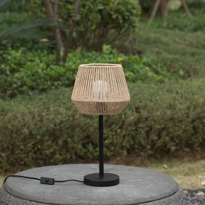 Vintiquewise Creative Paper Rope Lamp With Plug In Cord On/Off Switch For Bedroom, Living, Playroom And Entryway, Natural 4 Vintiquewise Creative Paper Rope Lamp With Plug In Cord On/Off Switch For Bedroom, Living, Playroom And Entryway, Natural - Image 4