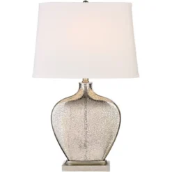 360 Lighting Axel Modern Table Lamps 25" High Set Of 2 Mercury Glass With Dimmers White Fabric Drum Shade For Bedroom Living Room Bedside Nightstand -Adesso Shop GUEST 3bc88309 337b 4096 9150 af45a8bb30c9