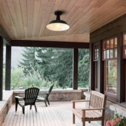 14" 1-Light Camila Classic Industrial Indoor/Outdoor Iron LED Semi Flush Mount Black/White - JONATHAN Y 18 14" 1-Light Camila Classic Industrial Indoor/Outdoor Iron LED Semi Flush Mount Black/White - JONATHAN Y -Adesso Shop GUEST 3c0e9cb9 2418 43d3 9726 8283ba9c51db