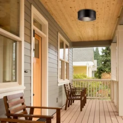 1 Light Teagan Outdoor Indoor Flush Mount Ceiling Dark Bronze - Globe Electric -Adesso Shop GUEST 3c31ff6a eef7 477d 8060 83287e7a5e6e