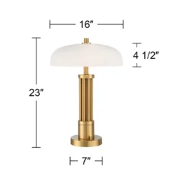Possini Euro Design Possini Euro® Granview Desk Lamp With Glass Shade And Dual USB Ports -Adesso Shop GUEST 3d169126 e3ca 444a 8f37 434f85771db4