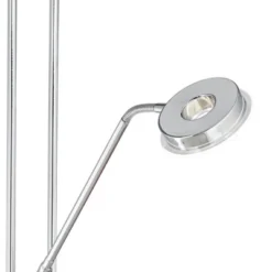 360 Lighting Perseus Modern Torchiere Floor Lamp With Reading Light 71 3/4" Tall Chrome Silver Metal LED Adjustable For Living Room Bedroom House Home -Adesso Shop GUEST 3d7cbb6c 4a21 4981 8d49 b93eba2b4183