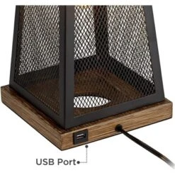 Franklin Iron Works Barris Industrial Table Lamp 26 3/4" High Metal Mesh With Nightlight LED USB Charging Port Burlap Shade For Living Room House Desk 10 Franklin Iron Works Barris Industrial Table Lamp 26 3/4" High Metal Mesh With Nightlight LED USB Charging Port Burlap Shade For Living Room House Desk -Adesso Shop GUEST 3ee9bd77 7b22 4ca6 81fc 2f2e0208731f