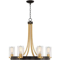 Stiffel Ferrers Dark Bronze Gold Chandelier 26" Wide Clear Glass Shade 6-Light Fixture For Dining Room House Foyer Kitchen Island Entryway Bedroom 13 Stiffel Ferrers Dark Bronze Gold Chandelier 26" Wide Clear Glass Shade 6-Light Fixture For Dining Room House Foyer Kitchen Island Entryway Bedroom -Adesso Shop GUEST 3f92475e 4aea 44f8 a6c1 36077bd21e85