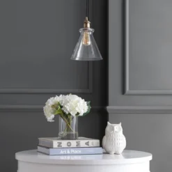 7.5" Adjustable Metal Goldwater Drop Pendant (Includes Energy Efficient Light Bulb) Brass - JONATHAN Y 5 7.5" Adjustable Metal Goldwater Drop Pendant (Includes Energy Efficient Light Bulb) Brass - JONATHAN Y -Adesso Shop GUEST 3fbfe409 15b6 4870 88a8 c976200f3230