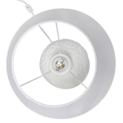 20.08" Traditional Ceramic Texture Imprint Winding Table Desk Lamp With Matching Fabric Shade White - Creekwood Home -Adesso Shop GUEST 3ff07fde c552 4e02 af2e 7259d07f6979