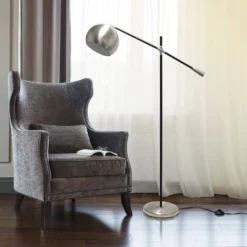 Swivel Floor Lamp With Inner Dome Shade Brushed Nickel - Lalia Home -Adesso Shop GUEST 3fff240e 64af 458d b248 4b008b9b9987