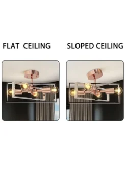Nextop 15 Inch 4-Light Rose Gold Semi Flush Mount Ceiling Light -Adesso Shop GUEST 40f83de1 e65d 421b a16e fe35f7122b6d