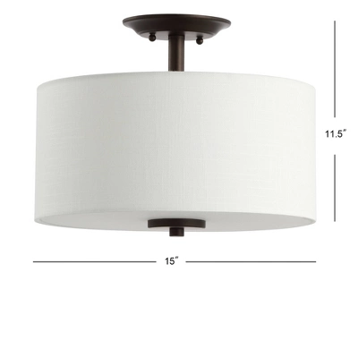 15" Metal Marc Semi Flush Mount (Includes Energy Efficient Light Bulb) Black - JONATHAN Y 3 15" Metal Marc Semi Flush Mount (Includes Energy Efficient Light Bulb) Black - JONATHAN Y - Image 3