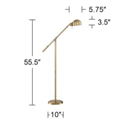 360 Lighting Dawson Traditional Pharmacy Floor Lamp 55" Tall Brass Metal Adjustable Boom Arm Dome Head For Living Room Reading Bedroom Office -Adesso Shop GUEST 4166f241 a923 480c 91af d054b2d7f854