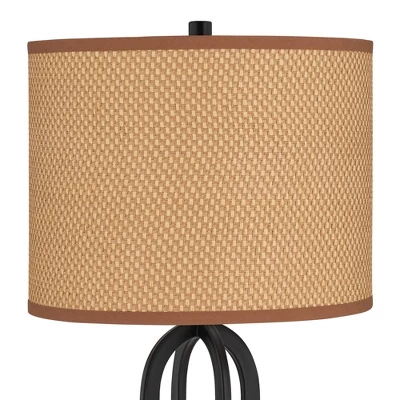 360 Lighting Marcel Industrial Table Lamps 24 1/4" High Set Of 2 Black Metal With USB Port LED Nightlight Peanut Shade For Bedroom Living Room Desk 1 360 Lighting Marcel Industrial Table Lamps 24 1/4" High Set Of 2 Black Metal With USB Port LED Nightlight Peanut Shade For Bedroom Living Room Desk