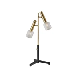 Melvin LED Table Lamp Antique Brass (Includes LED Light Bulb) Black - Adesso