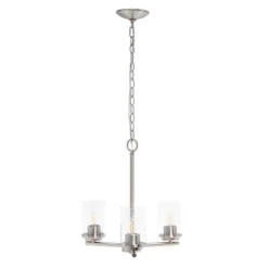 3-Light 15" Classic Contemporary Clear Glass/Metal Hanging Pendant Chandelier - Lalia Home 27 3-Light 15" Classic Contemporary Clear Glass/Metal Hanging Pendant Chandelier - Lalia Home -Adesso Shop GUEST 41e42e8f 4c3c 4fee bfa6 c09f5cf449ca