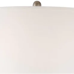 360 Lighting Geoff Modern Table Lamps 26" High Set Of 2 Brushed Nickel With USB Charging Port Table Top Dimmers White Drum Shade For Living Room Desk -Adesso Shop GUEST 432d54b7 bdac 4d64 9456 d70c6afc1a37