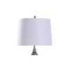 Rochford Diamond Shape Glass Table Lamp With Tapered Drum Shade Silver - StyleCraft