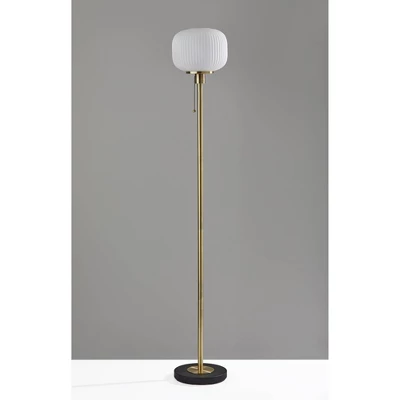 Hazel Floor Lamp Antique Brass - Adesso 1 Hazel Floor Lamp Antique Brass - Adesso