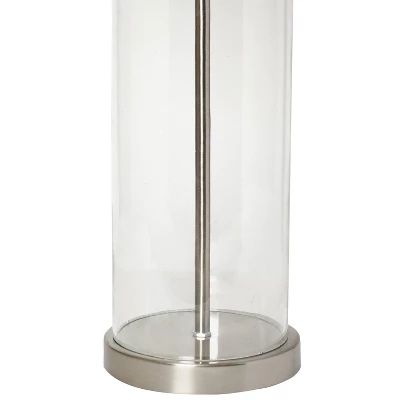 Entrapped Glass Table Lamp With Fabric Shade Brushed Nickel - Lalia Home 2 Entrapped Glass Table Lamp With Fabric Shade Brushed Nickel - Lalia Home - Image 2