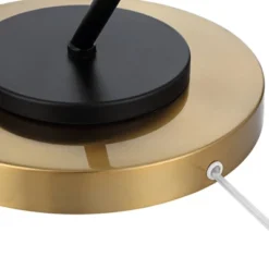 Possini Euro Design Tarrah Mid Century Modern 63" Tall Chairside Arc Floor Lamp Gold Black Metal Clear Glass Shade For Living Room House -Adesso Shop GUEST 441dc8a5 e7ca 4398 81a5 cbe22148ad8b