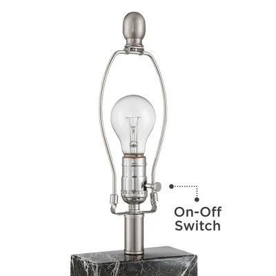 360 Lighting Connie Modern Table Lamps Set Of 2 25" High Black Faux Marble With USB Charging Ports White Rectangular Shade For Living Room House Desk 6 360 Lighting Connie Modern Table Lamps Set Of 2 25" High Black Faux Marble With USB Charging Ports White Rectangular Shade For Living Room House Desk - Image 6