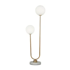 2-Light Marble Orb Table Lamp With Marble Base - Olivia & May
