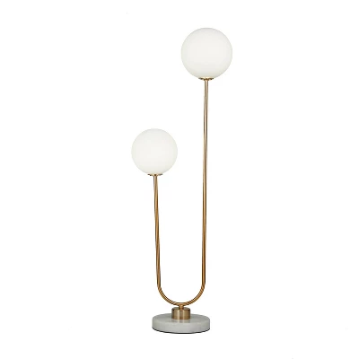 2-Light Marble Orb Table Lamp With Marble Base - Olivia & May 1 2-Light Marble Orb Table Lamp With Marble Base - Olivia & May