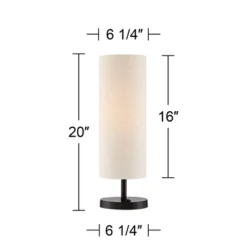 360 Lighting Heyburn Modern Accent Table Lamps 20" High Set Of 2 Bronze With USB And AC Power Outlet In Base Oatmeal Cylinder Shade For Bedroom Desk -Adesso Shop GUEST 45e53e37 037d 46ba 8a72 af86bececd55