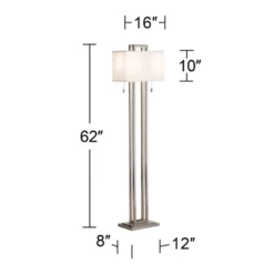 Possini Euro Design Modern Floor Lamp 62" Tall Brushed Nickel Openwork Rectangular Profile Off White Fabric Shade For Living Room Reading 12 Possini Euro Design Modern Floor Lamp 62" Tall Brushed Nickel Openwork Rectangular Profile Off White Fabric Shade For Living Room Reading -Adesso Shop GUEST 45fd5b91 70f4 4d5b 868a c49c168a4fae