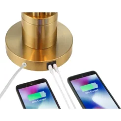 Possini Euro Design Possini Euro® Granview Desk Lamp With Glass Shade And Dual USB Ports -Adesso Shop GUEST 46b6424d e57f 4992 aea7 a142950741de