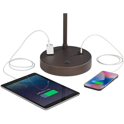 360 Lighting Colby Bronze Finish Desk Lamps Set Of 2 With Outlets And USB Ports 3 360 Lighting Colby Bronze Finish Desk Lamps Set Of 2 With Outlets And USB Ports - Image 3