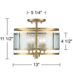 Franklin Iron Works Elwood Modern Ceiling Light Semi Flush Mount Fixture 13 1/4" Wide Gold 4-Light Water Glass Drum Shade For Bedroom Kitchen House 10 Franklin Iron Works Elwood Modern Ceiling Light Semi Flush Mount Fixture 13 1/4" Wide Gold 4-Light Water Glass Drum Shade For Bedroom Kitchen House -Adesso Shop GUEST 478f5180 b127 4320 8995 d97f7a5bb92f