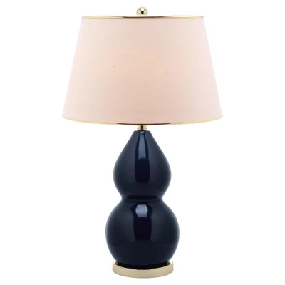 26.5" Jill Double- Gourd Ceramic Lamp Navy (Includes CFL Light Bulb) - Safavieh 1 26.5" Jill Double- Gourd Ceramic Lamp Navy (Includes CFL Light Bulb) - Safavieh