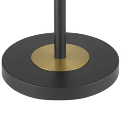 360 Lighting Rayna Mid Century Modern Downbridge Floor Lamp 61 1/2" Tall Black Gold Metal Off White Linen Drum Shade For Living Room Reading Bedroom -Adesso Shop GUEST 47d754a6 3eee 4f15 a93c 56ac488915fa