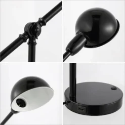 20.25" Curtis Vintage Industrial Iron Adjustable Dome Shade Task Lamp With USB Charging Port (Includes LED Light Bulb) - JONATHAN Y 14 20.25" Curtis Vintage Industrial Iron Adjustable Dome Shade Task Lamp With USB Charging Port (Includes LED Light Bulb) - JONATHAN Y -Adesso Shop GUEST 487eb6b3 2201 4ffd 9d7d 01067712dc27