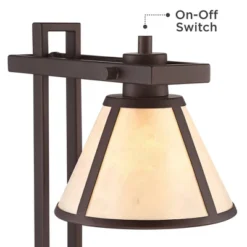 Franklin Iron Works Maricopa Rustic Farmhouse Desk Lamp 21 1/4" High Bronze Metal With USB And AC Power Outlet Mica Shade For Bedroom Living Room Home -Adesso Shop GUEST 488c043e 8e84 459e 91a8 3599ceb22713