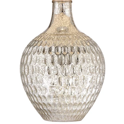 360 Lighting Waylon Modern Table Lamp 28" Tall Textured Mercury Glass Off White Tapered Drum Shade For Bedroom Living Room Bedside Nightstand Office 4 360 Lighting Waylon Modern Table Lamp 28" Tall Textured Mercury Glass Off White Tapered Drum Shade For Bedroom Living Room Bedside Nightstand Office - Image 4