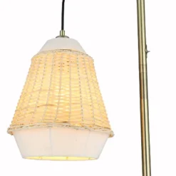 66" Lucia Brass Metal And Rattan Coastal Floor Lamp - River Of Goods -Adesso Shop GUEST 498a534e 8cbd 4efb 9166 2be3ff4cb6fd
