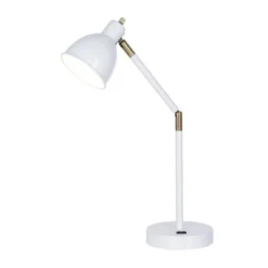23" Mid-Century Adjustable Metal Desk Lamp With Power Outlet White - Cresswell Lighting 8 23" Mid-Century Adjustable Metal Desk Lamp With Power Outlet White - Cresswell Lighting -Adesso Shop GUEST 4a0db324 7678 4be4 8e8d 1bde9bad4486