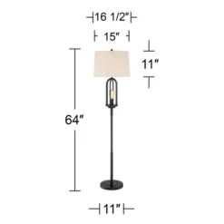 360 Lighting Marcel Rustic Farmhouse Floor Lamp 64" Tall Black Metal With LED Nightlight Natural Linen Drum Shade For Living Room Bedroom Office House 13 360 Lighting Marcel Rustic Farmhouse Floor Lamp 64" Tall Black Metal With LED Nightlight Natural Linen Drum Shade For Living Room Bedroom Office House -Adesso Shop GUEST 4be6ce2d 3689 4d1d 9438 76d26cd64390