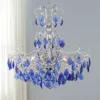 Vienna Full Spectrum Alpine Chrome Chandelier 26" Wide French Blue Crystal 6-Light Fixture For Dining Room House Foyer Kitchen Island Entryway Bedroom