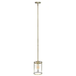 1-Light 9.25" Modern Farmhouse Adjustable Hanging Cylindrical Clear Glass Pendant Fixture With Metal Accent - Lalia Home -Adesso Shop GUEST 4d0d5a1a fe84 435a a2ee 9819a7a90b32