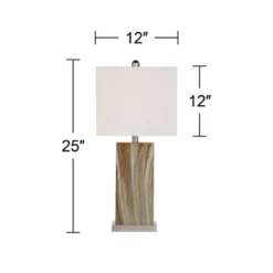 360 Lighting Connie Modern Table Lamps Set Of 2 25" High Brown Faux Marble With USB Charging Port White Rectangular Shade For Living Room Office Desk -Adesso Shop GUEST 4d9d8f73 ca4a 4ad5 9a2c c6e5d950c89b