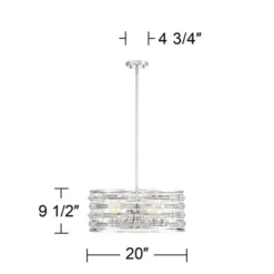 Possini Euro Design Smart Polished Nickel Chandelier 20" Wide Modern Drum Clear Crystal 6-Light Fixture For Dining Room House Foyer Kitchen Island -Adesso Shop GUEST 4db469a4 ddae 43f0 984f b6ae1b3c867e